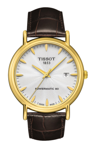 Tissot Carson Powermatic 80 40 Yellow Gold / Silver / Strap